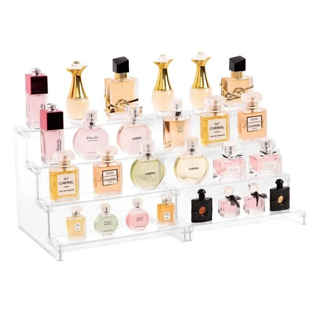 4 Tier Clear Display Risers Stand, Plastic Organizers for Figures - 9inch_2 pack